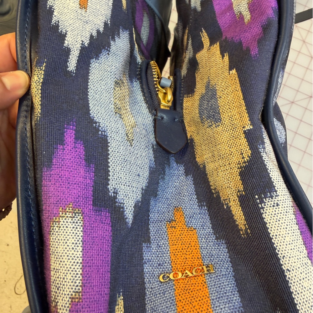 Coach Multicolor Ikat Pattern Shoulder Bag - Navy, Purple, Orange, Cream - Picture 4 of 10